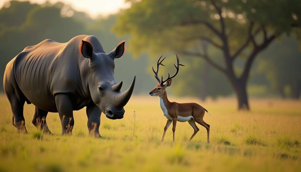 Tiny Deer Takes on 1.7-Ton Rhinoceros
