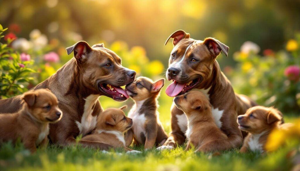 Loving Pit Bulls Can’t Contain Their Joy While Meeting Pint-Sized Foster Puppies
