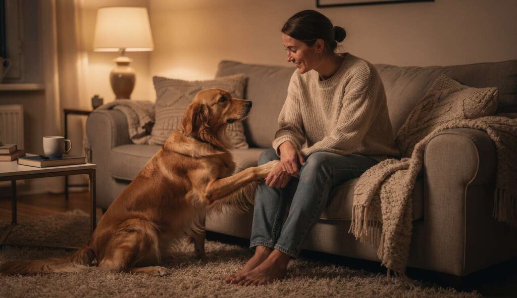 What it means when your dog puts their paw on your leg